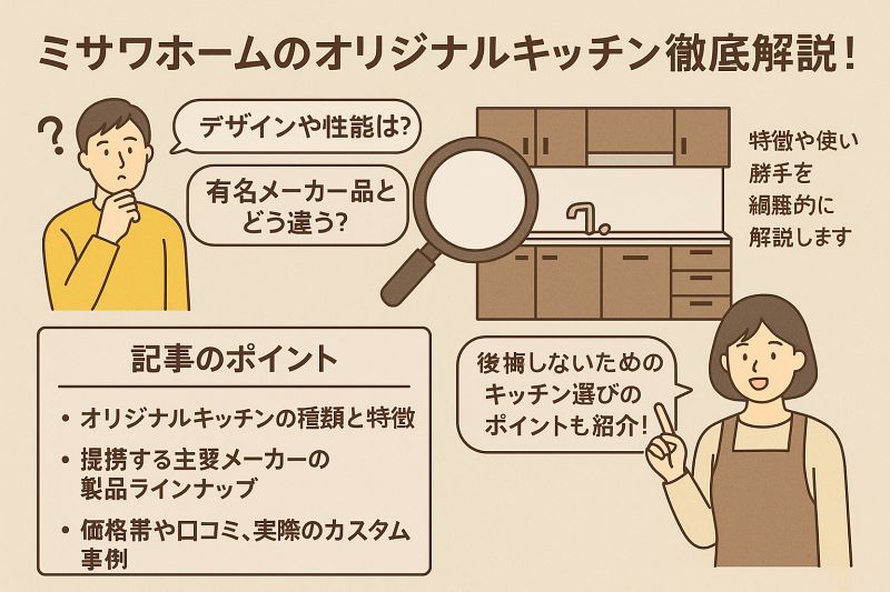 ミサワホーム オリジナルキッチンの種類と提携メーカー