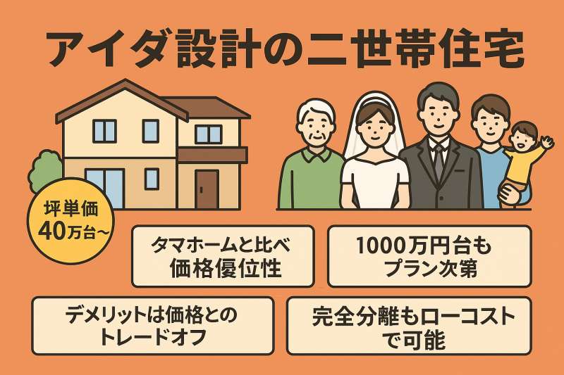 価格と評判で比較するアイダ設計の二世帯住宅