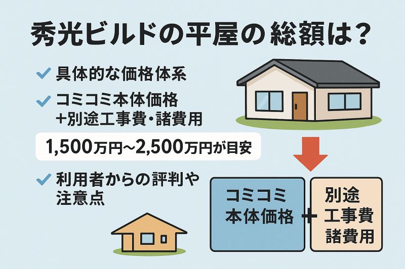 秀光ビルドで建てる平屋の総額と価格体系