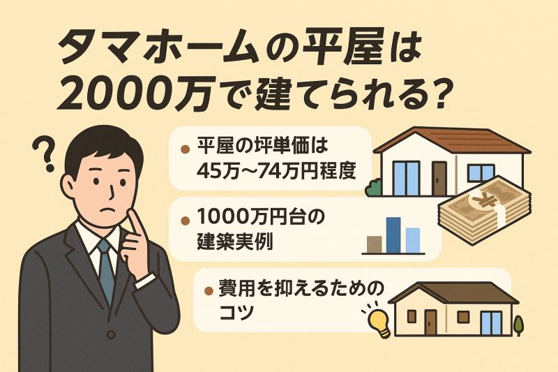 タマホームの平屋を2,000万で建てる基本情報