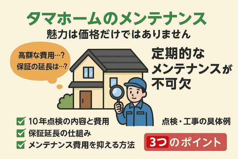 タマホームのメンテナンス費用と保証の仕組み