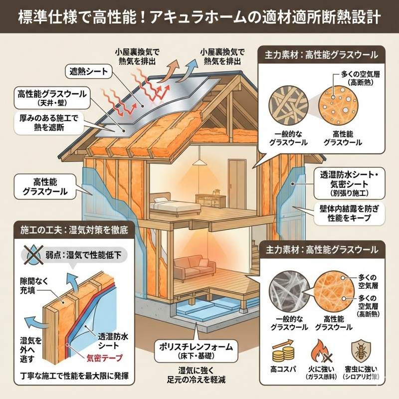 アキュラホームの断熱材の特徴と基本性能