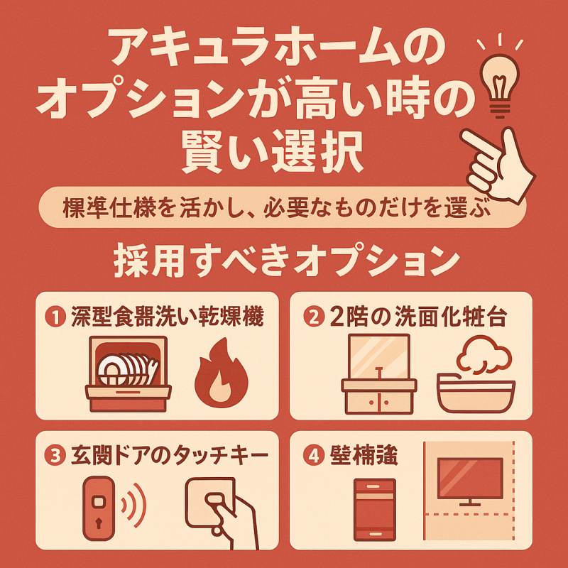 アキュラホームのオプションが高い時の賢い選択