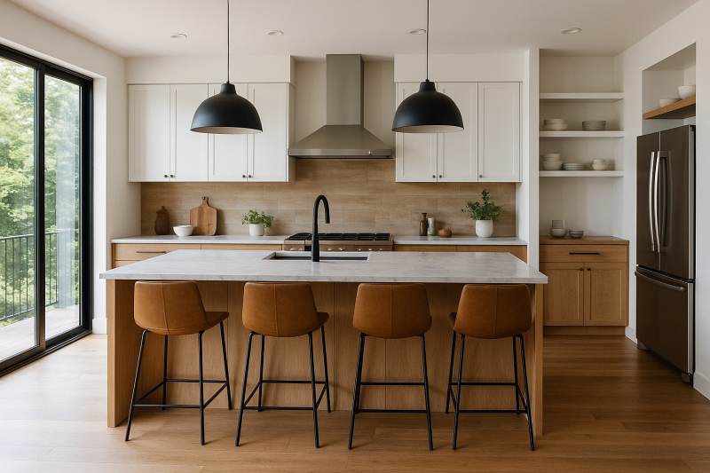 開放的なアイランドキッチン