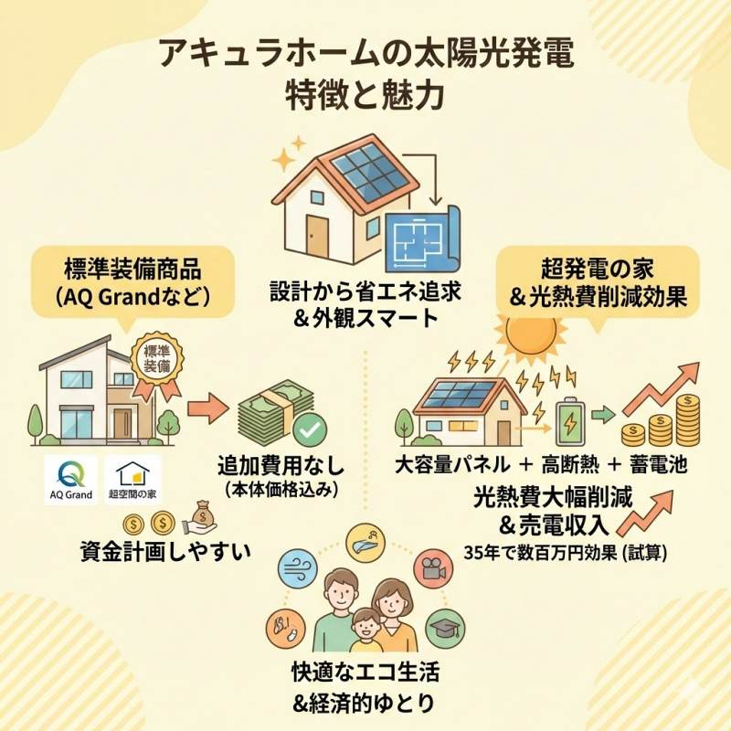 アキュラホームの太陽光発電の特徴と魅力