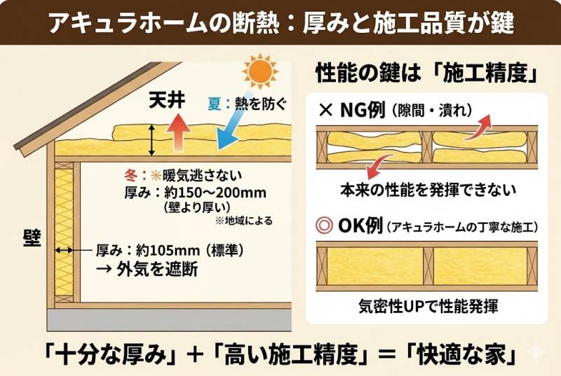 気になるアキュラホームの断熱材の厚み