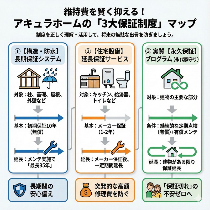 アキュラホームのメンテナンス費用を抑える保証制度