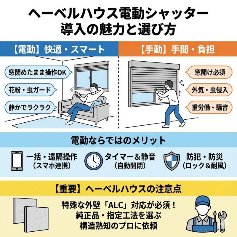 ヘーベルハウスの電動シャッターを導入する魅力