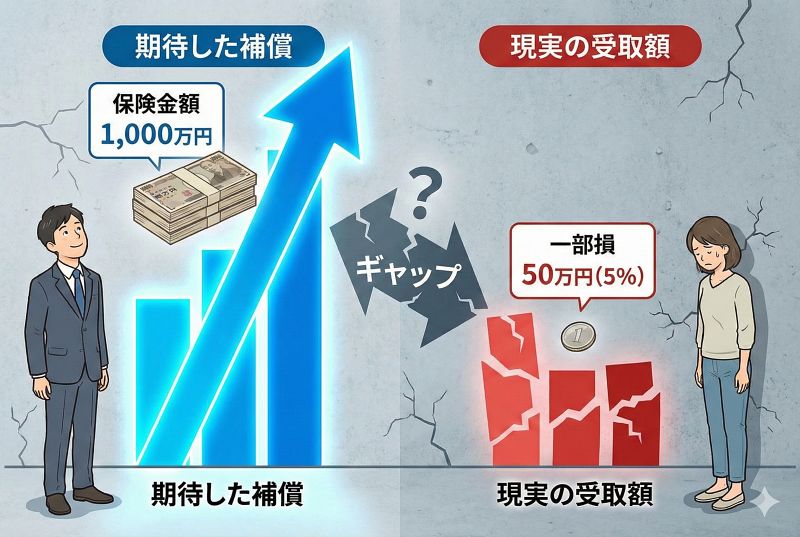 一部損の認定では十分な保険金が出ない現実