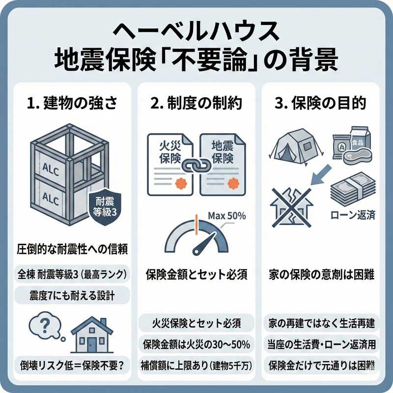 ヘーベルハウスに地震保険がいらないと言われる背景